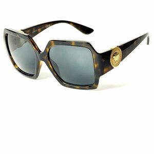 Versace Brown Tortoise Sunglasses with Gold Medallion